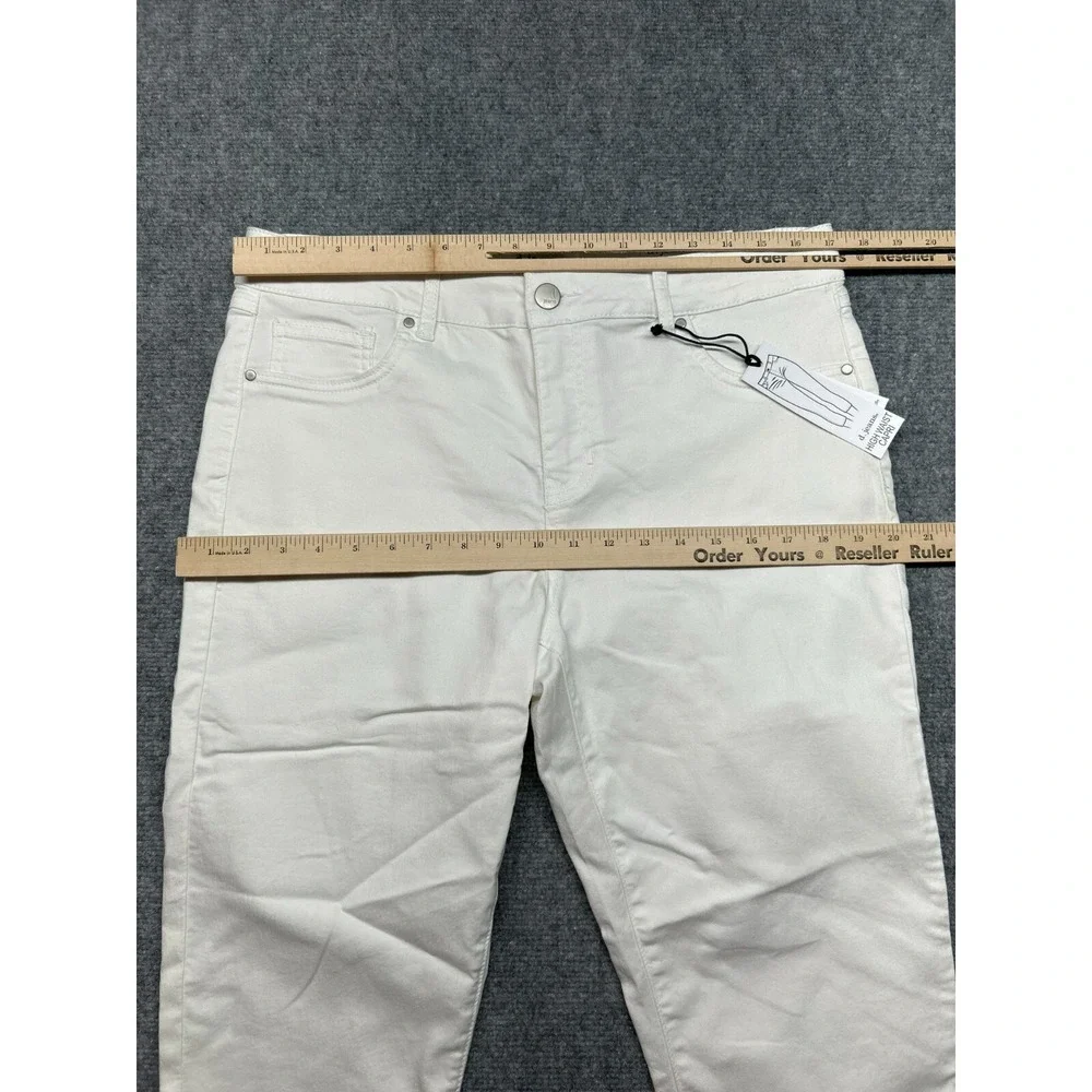 D Jeans Capri Pants Womens 14 White High Waist Modern Fit High Waist Solid New - Picture 7 of 13